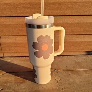 Flower Tumbler 40 ounces with straw